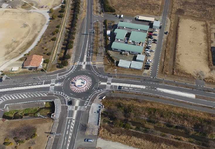 県道倉敷長浜笠岡線単県道路工事（舗装）ラウンドアバウト